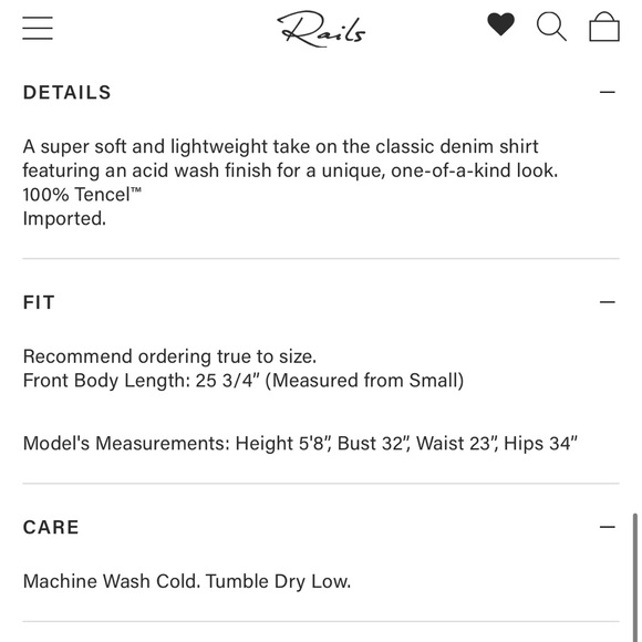 Rails NWT Lex Peach Acid Wash | Size Small - Picture 8 of 14